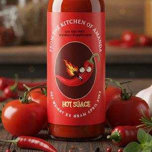 Plantilla de Etiqueta de Salsa Picante Casera Retr
