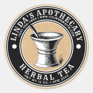 Plantilla de etiqueta de té herbal casero de botic
