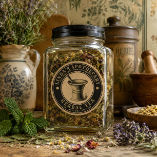 Plantilla de etiqueta de té herbal casero de botic