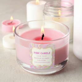 Plantilla de etiqueta de vela dorada de mármol ros