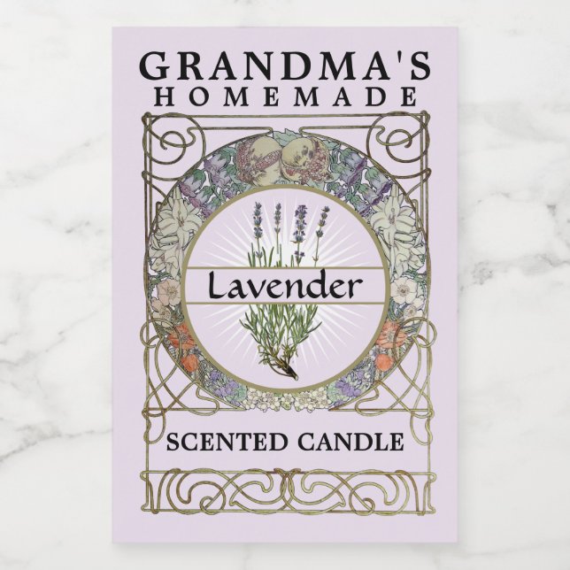 Plantilla de etiqueta de velas de mucha de estilo  (Etiqueta única)