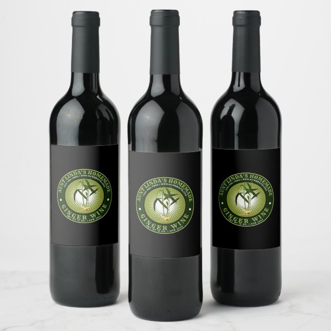 Plantilla de etiqueta de vinagre de jengibre caser (Botellas)