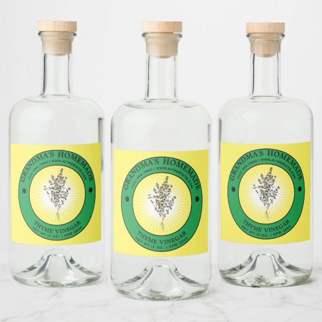 Plantilla de etiqueta de vinagre de tomate casero  (Botellas)