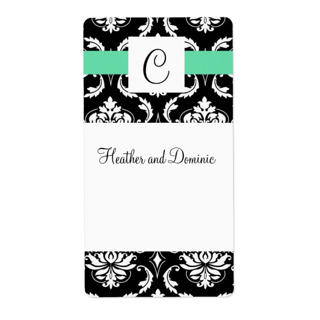 Plantilla de etiqueta de vino de casamiento person (Frente)