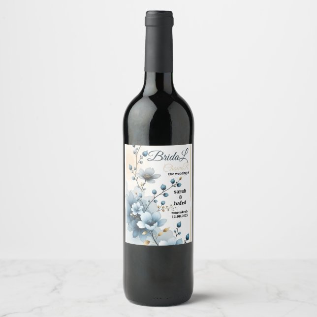 Plantilla de etiqueta de vino personalizado, Boda  (Anverso)