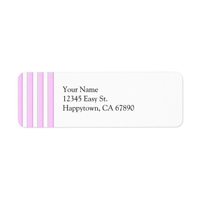 Plantilla de Etiqueta Personalizada con Rayas Rosa (Frente)