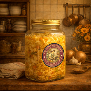 Plantilla de etiqueta retro art nouveau para sopa 