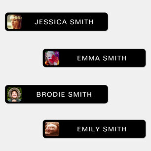 Plantilla de etiquetas de Pegatina de fotos y nomb