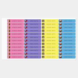 Plantilla de etiquetas de Pegatina de fotos y nomb