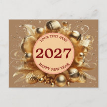 Plantilla de Feliz Año Nuevo dorado elegante salud