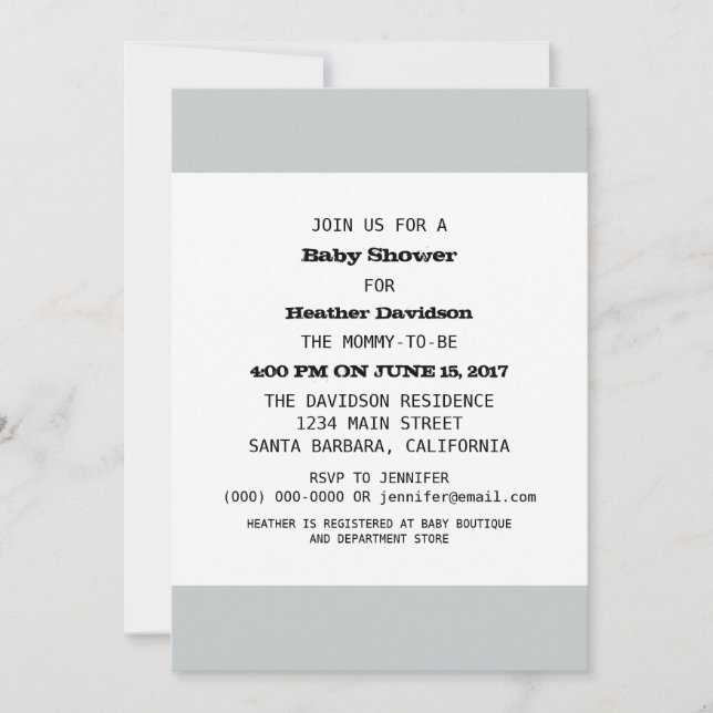 Plantilla de Fiesta de Baby Shower (Anverso)