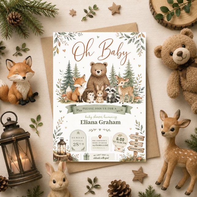 Plantilla de fiesta de bebé del bosque para bebé A (Subido por el creador)