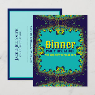 Plantilla de Fiesta de cena Invitación amarillo ve