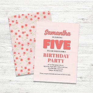 Plantilla de Fiesta de Chica de quinto cumpleaños