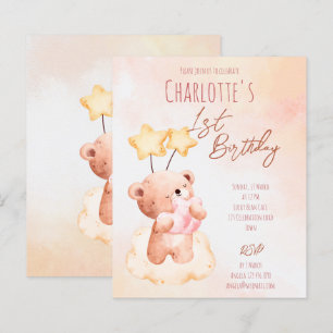 Plantilla de fiesta de cumpleaños de Sweet teddy b