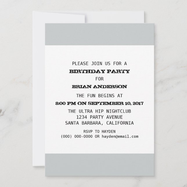 Plantilla de fiesta de cumpleaños para adultos (Anverso)