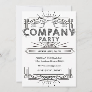 Plantilla de fiesta de empresa elegante en blanco 