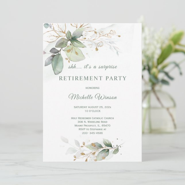 Plantilla de Fiesta de Jubilación Personalizada (Anverso de pie)