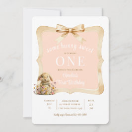 Plantilla de fiesta de niña conejito floral