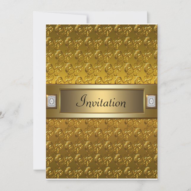 Plantilla de Fiesta de Oro Swirls Gold para todas  (Anverso)