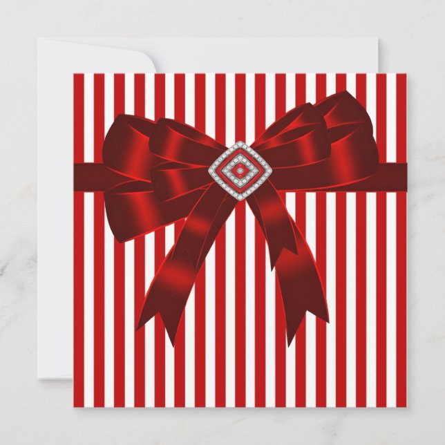 Plantilla de fiesta de raya roja y blanca elegante (Anverso)