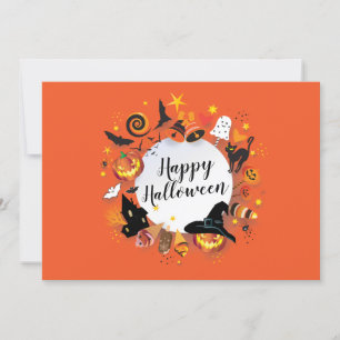 Plantilla de fiesta feliz de Halloween naranja mág