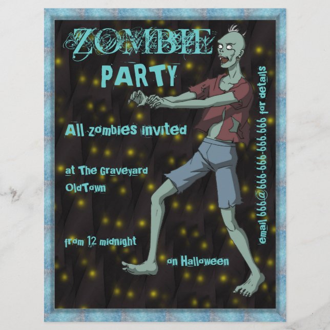 Plantilla de Fiesta zombie para (Anverso)