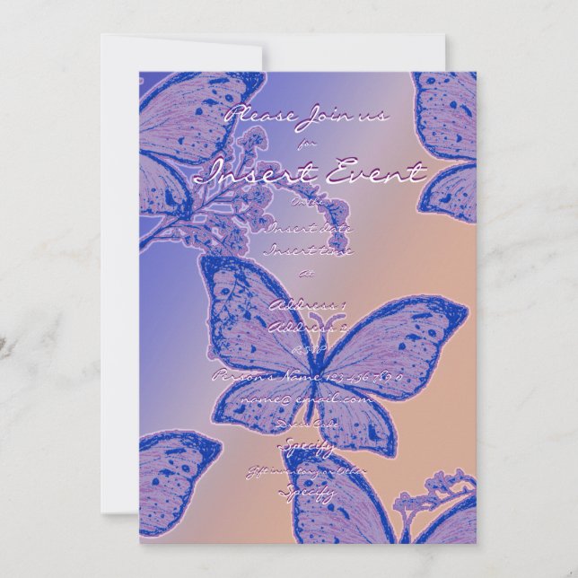 Plantilla de flores de mariposa - personalizable (Anverso)