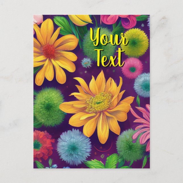 Plantilla de Flores mixtas de texto de su Personal (Anverso)