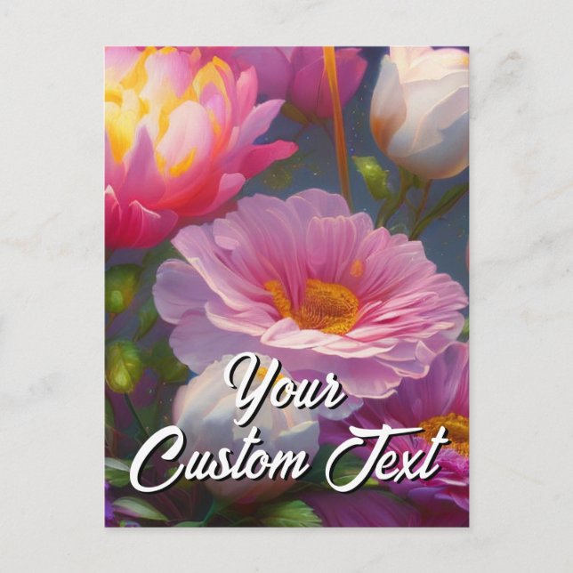 Plantilla de Flores mixtas de texto Personalizado  (Anverso)