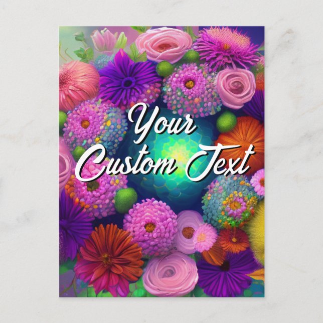 Plantilla de Flores mixtas de texto Personalizado  (Anverso)