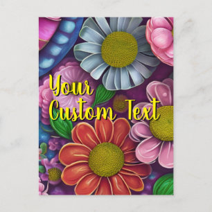 Plantilla de Flores mixtas de texto Personalizado 