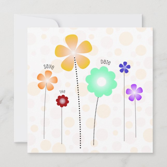 Plantilla de Flores para Guardar la Fecha (Anverso)