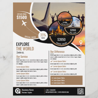 Plantilla de Flyer Brown de la Agencia de Viajes