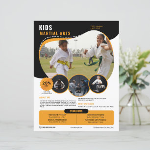 Plantilla de folleto de artes marciales para niños