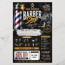 Plantilla de folleto de barbería editable | Diseño