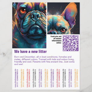 plantilla de folleto de cachorros en venta con cód