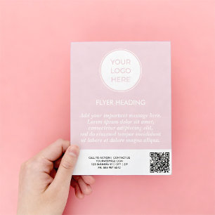 Plantilla de folleto de código QR del logotipo ros