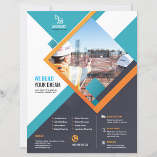 plantilla de folleto de construcción profesional