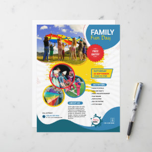 Plantilla de Folleto de Día de Diversión Familiar