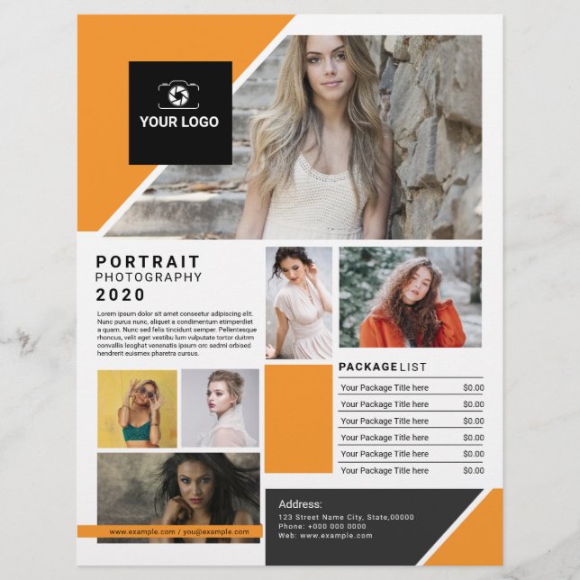 Plantilla de Folleto de Fotografía (Frente)