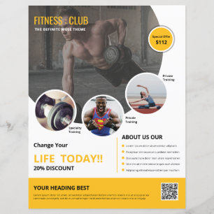 Plantilla de folleto de gimnasio fitness
