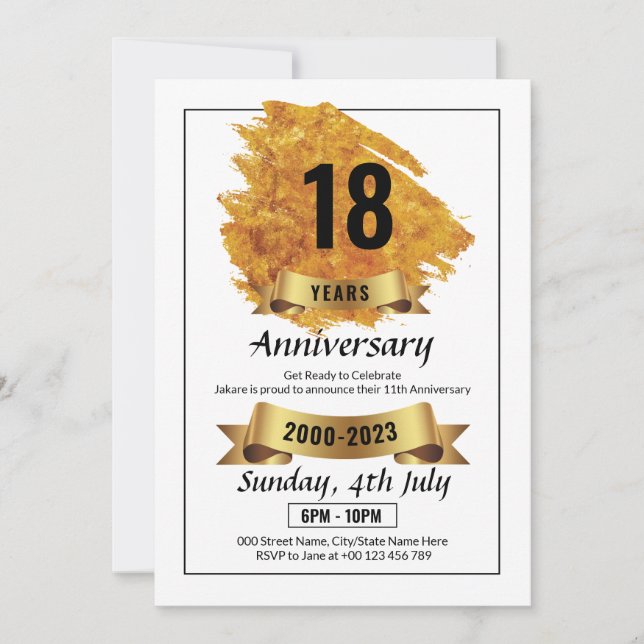 Plantilla de Folleto de Invitación de Aniversario (Anverso)