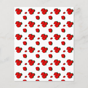 Plantilla de folleto de papel con patrón de fresas