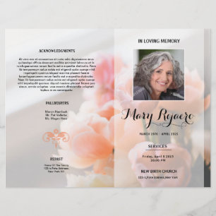 Plantilla de folleto de programa de funeral floral