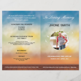 Plantilla de folleto de programa de funeral imprim