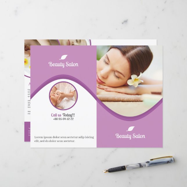 Plantilla de folleto de salón de Spa y Belleza (Anverso/Reverso In Situ)