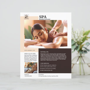 Plantilla de folleto de servicio de spa y cuidado 