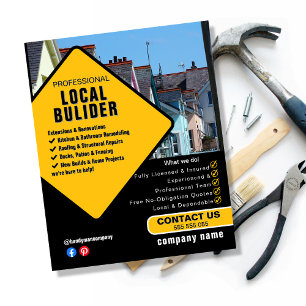 Plantilla de folleto de servicios de construcción 