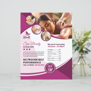 Plantilla de folleto de spa y salón de belleza